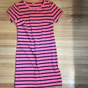 Pink and navy striped dress - old navy - medium